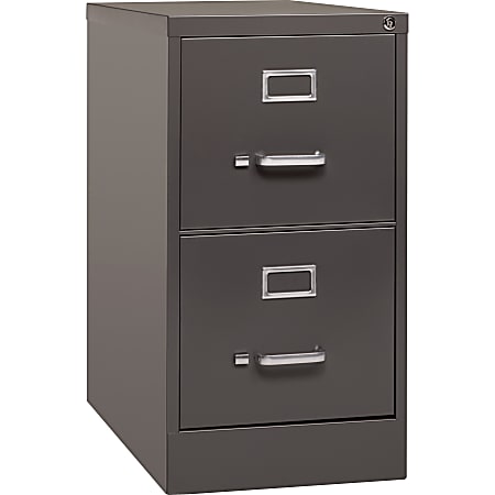 Lorell® Fortress 26-1/2"D Vertical 2-Drawer Letter-Size File Cabinet, Metal, Medium Tone