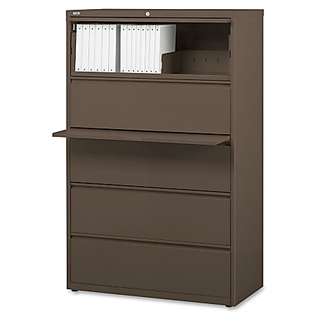 Lorell® Fortress 42"W x 18-5/8"D Lateral 5-Drawer File Cabinet, Gray