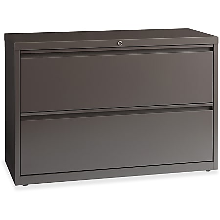 Lorell® Fortress 42"W x 18-5/8"D Lateral 2-Drawer File Cabinet, Gray