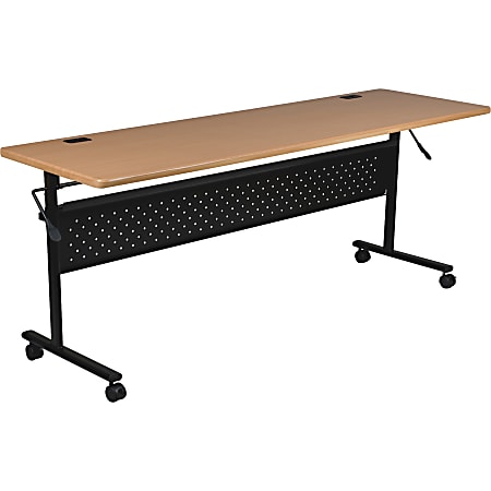 Lorell® Flipper Training Table, Rectangle, Teak