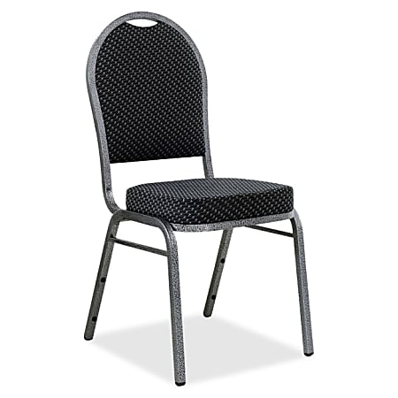 Lorell® Banquet Stack Chairs, Textured Fabric, Black/Gray, Set Of 4