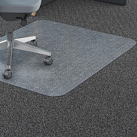 Lorell® Big and Tall Polycarbonate Low Pile Studded Chair Mat, 45" x 53"
