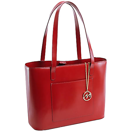 McKleinUSA® M Series ALYSON Leather Shoulder Tote, 16"H x 6"W x 12"D, Red