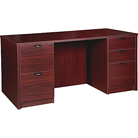 Lorell® Prominence 79000 Series Double Pedestal Desk, 60"W x 30"D, Mahogany