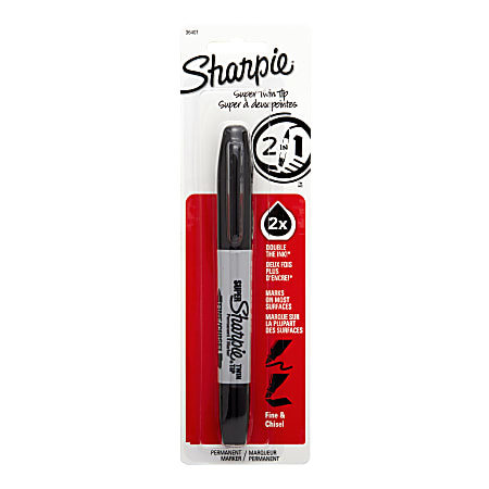 Sharpie Twin Tip Permanent Markers FineUltra Fine Points Black Pack Of 12 -  Office Depot