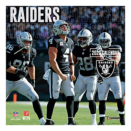 Turner Licensing Monthly Wall Calendar 12 x 12 Raiders 2020 - Office Depot
