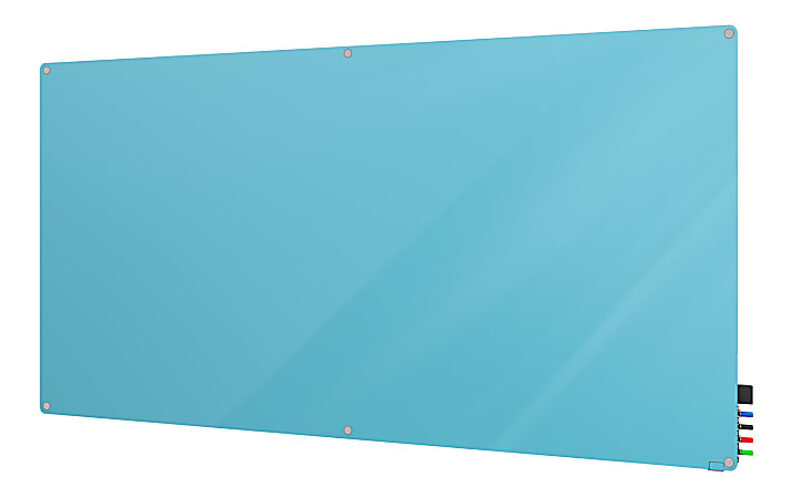 Ghent Harmony Magnetic Glass Unframed Dry-Erase Whiteboard, 48" x 60", Blue