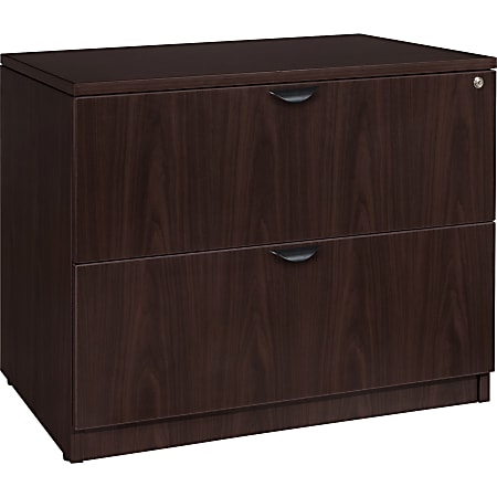 Lorell Prominence 79000 Series Espresso Lateral File - 34.5" x 22" x 29" x 1" - 2 x File Drawer(s) - Material: Particleboard - Finish: Espresso, Melamine