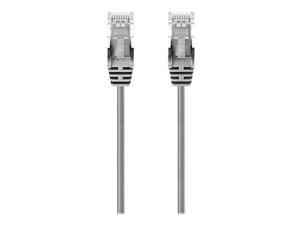 Belkin 1ft CAT6 Ethernet Patch Cable Snagless, RJ45, M/M - Gray - 1 ft Category 6 Network Cable for Network Device - First End: 1 x RJ-45 Network - Male - Second End: 1 x RJ-45 Network - Male - Patch Cable - 28 AWG - Gray