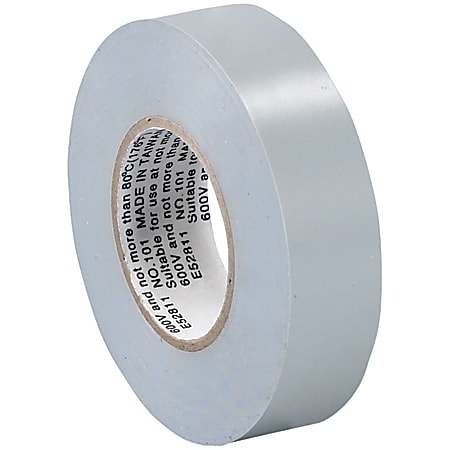 Tape Logic® 6180 Electrical Tape, 1.25" Core, 0.75" x 60', Gray, Case Of 10
