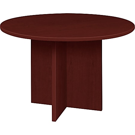 Lorell® Prominence 79000 Series Round Conference Table, 42"W, Mahogany