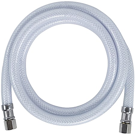Certified Appliance Accessories PVC Ice Maker Connector with 1/4" Compression - 60" - White - Polyester, Polyvinyl Chloride (PVC), Stainless Steel
