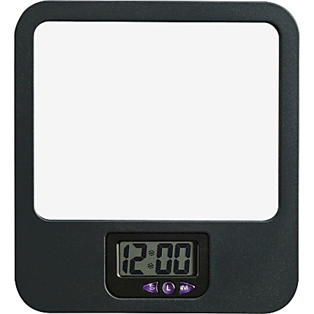 Lorell Fabric Panel Digital Clock Mirror - Black