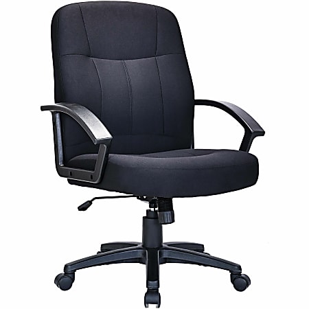 Lorell® Executive Ergonomic Fabric Mid-Back Task Chair, Black