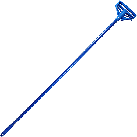 Globe Commercial Products Fiberglass Quick Release Mop Handle, 60", Blue