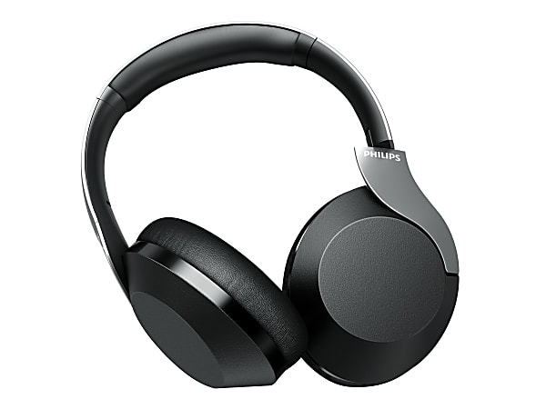 Philips Performance TAPH805BK - Headphones with mic - full size - Bluetooth - wireless - active noise canceling - 3.5 mm jack - black