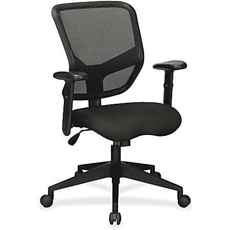 Lorell® Executive Ergonomic Mesh/Fabric Mid-Back Chair, Black