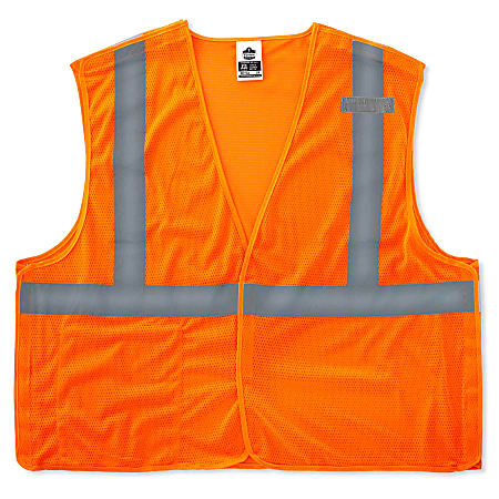 Ergodyne GloWear Safety Vest, Econo Breakaway, Type-R Class 2, 4X/5X, Orange, 8215BA