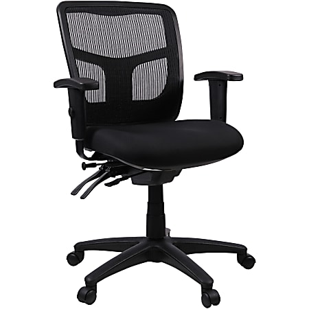 Lorell® Ergonomic Mesh/Fabric Mid-Back Chair, Black