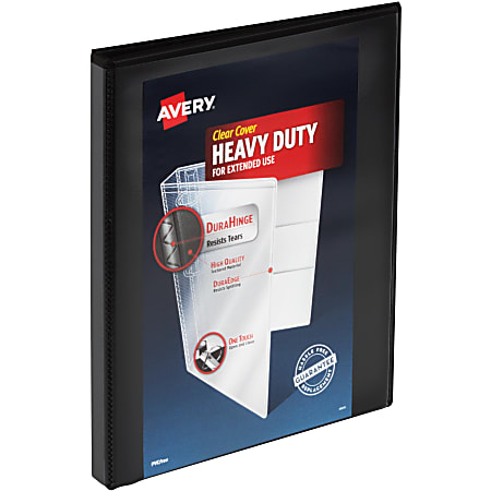 Avery® Heavy-Duty View 3-Ring Binder, 1/2" Slant Rings, Black
