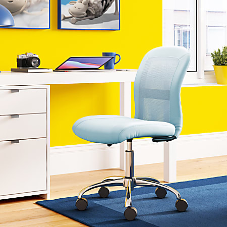 Serta® Essentials Mid-Back Computer Chair, Blue Sky/Chrome