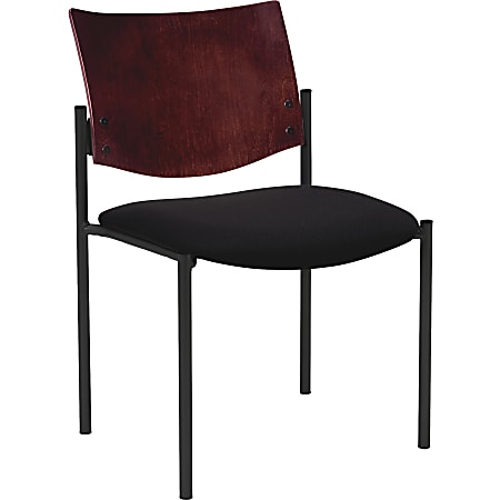 Lorell® Wood/Vinyl Guest Chair, Black, Set Of 2