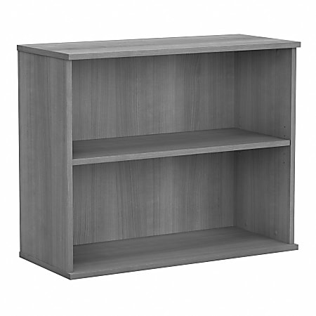 Bush® Business Furniture 30"H 2-Shelf Bookcase, Platinum Gray Standard Delivery