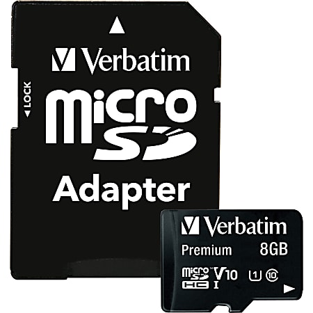 Verbatim 8GB Premium microSDHC Memory Card with Adapter,