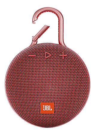 JBL Clip 3 Portable Bluetooth® Speaker, Red, JBLCLIP3RED