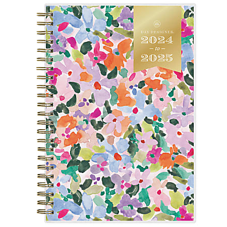 2024-2025 Day Designer Weekly/Monthly Planning Calendar, 5" x 8", Blurred Spring Frosted, July To June, 144881