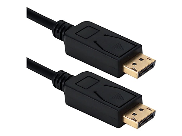 QVS 6ft DisplayPort 1.4 UltraHD 8K Black Cable with Latches - 6 ft DisplayPort A/V Cable  - DP806