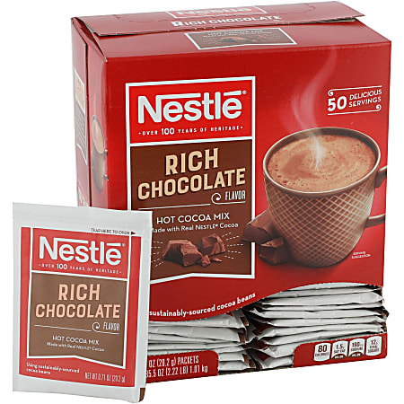 Nestle Rich Chocolate Hot Cocoa 0.71 Oz Box Of 50 Packets