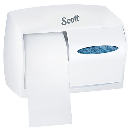 Kimberly-Clark® Coreless Double-Roll Bathroom Tissue Dispenser, 12 1/8" x 9" x 6 7/8", White