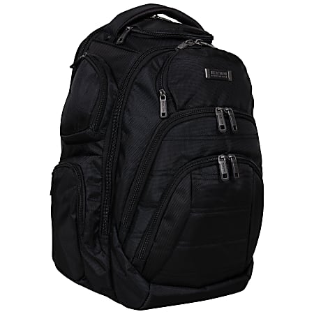 Kenneth Cole Reaction Triple Compartment Business Backpack With 17 Laptop Pocket Black Office Depot