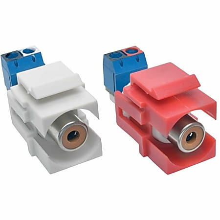 Eaton Tripp Lite Series RCA Female Audio to Screw Terminal Keystone Jack Kit, Red/White - 1 x RCA Stereo Audio Female - Nickel - Red, White