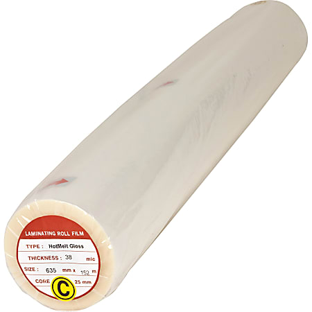 Business Source Glossy Surface Laminating Roll Film - Laminating Pouch/Sheet Size: 25" Width x 500 ft Length x 1.50 mil Thickness - for Document - Clear - 2 / Box
