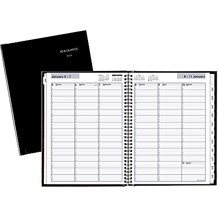 AT-A-GLANCE 2026 Weekly/Monthly Planner - 8.25"x11", Triple View, Quarter-Hourly Appointments, Ink-Resistant Paper