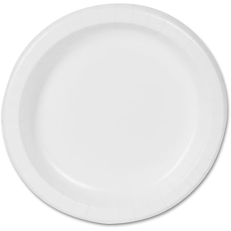 Dixie Basic® 8-1/2" Lightweight Paper Plates by GP Pro - Microwave Safe - White - Paper Body - 125 / Pack