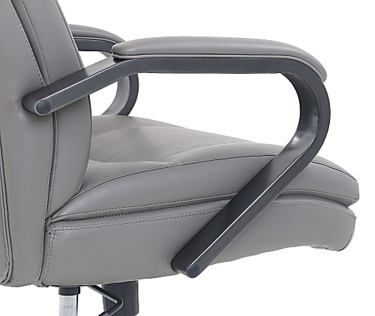 Serta SitTrue Belterra Faux Leather Mid Back Manager Chair Gray
