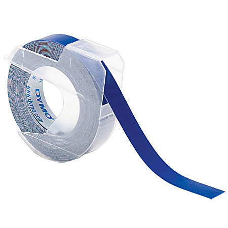 DYMO® 5201-06 Embossed Vinyl Labeling Tape, 0.38" x 9.8', Glossy Blue