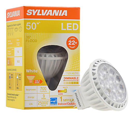 Sylvania LEDvance MR16 Dimmable Flood 700 Lumens LED Light Bulbs, 9 Watt, 3000 Kelvin/Warm White, Case Of 6 Bulbs