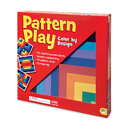 Mindware Pattern Play Game, 1 3/4"H x 11 1/2"W x 11 1/2"D, Assorted Colors, Grades Pre-K - 5