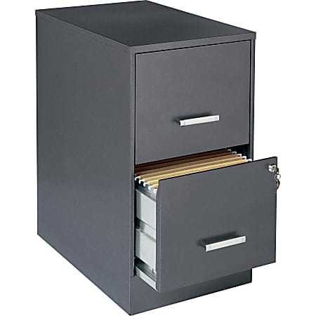 NuSparc 22" 2-Drawer File Cabinet - 14.3" x 22" x 26.7" - Metallic Charcoal