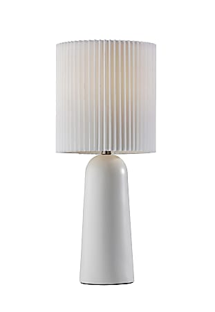 Adesso® Callie Table Lamp, 26"H, White Shade/White Base