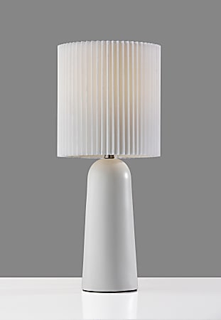 Adesso Callie Table Lamp 26 H White ShadeWhite Base Office Depot