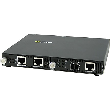 Perle SMI-1110-S2LC120 Gigabit Ethernet Media Converter - 2 x Network (RJ-45) - 1 x LC Ports - DuplexLC Port - Management Port - 1000Base-FX, 1000Base-T - 74.56 Mile - External