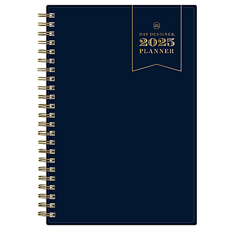 2025 Day Designer Weekly/Monthly Planning Calendar, 5” x 8”, Solid Navy Blue, January 2025 To December 2025