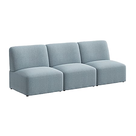 Bush Business Furniture Assemble Modular 3 Seater Sectional Lounge Sofa, Mist Fabric, Standard Delivery