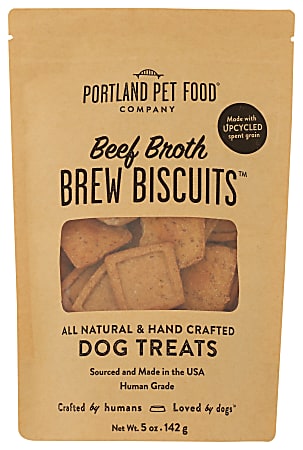 Portland Pet Food Company Dog Brew Biscuits, Beef Broth, 5 Oz, Total Qty 6