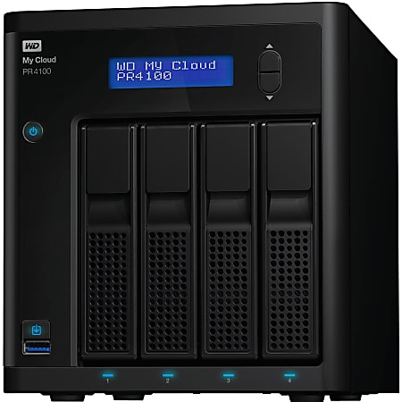 Western Digital® My Cloud Pro Series Media Server With Transcoding, Intel® Pentium N3710 Quad-Core, 24TB HDD, PR4100